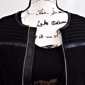 Calvin Klein Black Multi-Fabric Lined  Lightweight Jacket Size 8